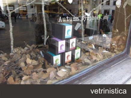 Decorazione vetrine con adesivi.